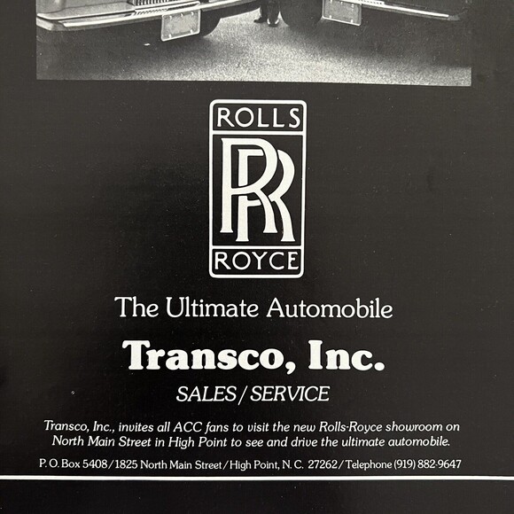 1977 Rolls Royce PRINT AD Sedan Auto VINTAGE High Transco, Inc. High Point, NC - Picture 3 of 3